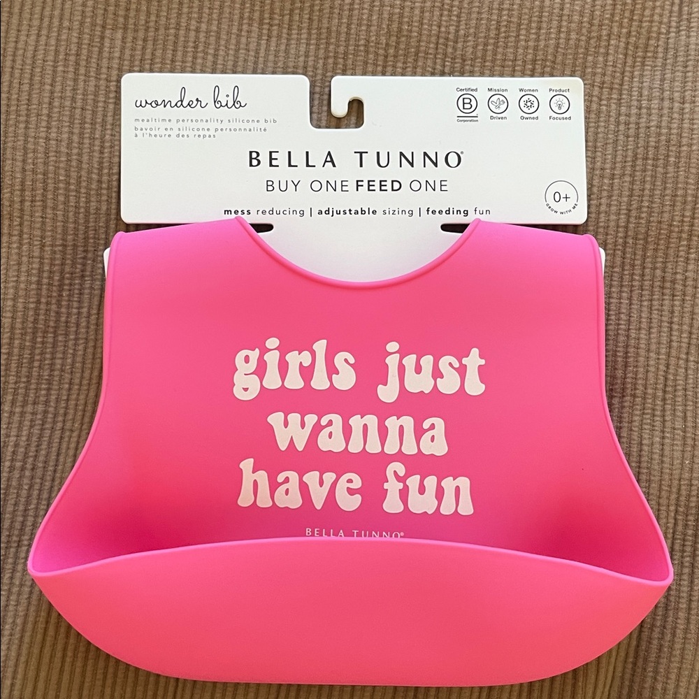 Bella Tunno Pink Silicone Bib
